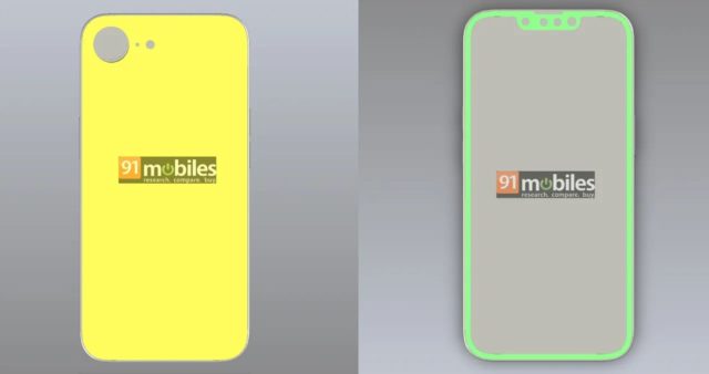 Van iPhoneIslam.com De voor- en achterkant van de iPhone zijn in maart geel en groen.