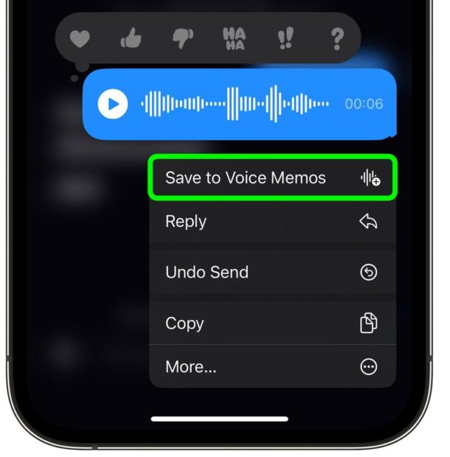 Ji iPhoneIslam.com, Save Messages li ser iOS.