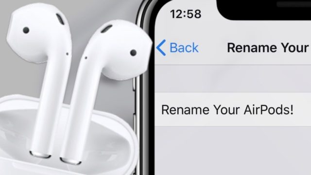 Desde iPhoneIslam.com, la pantalla del teléfono inteligente capturó el cambio de nombre de los AirPods, con