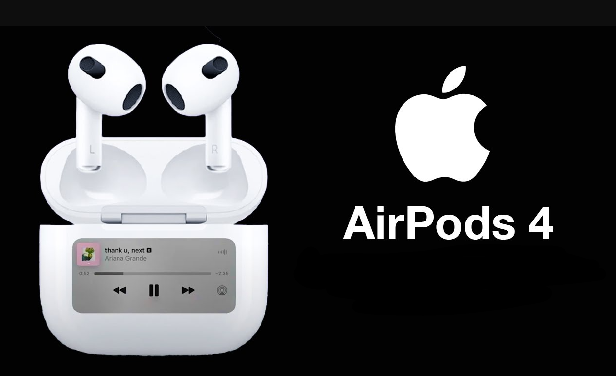 من iPhoneIslam.com، سماعة AirPods 4 في شاشة عرض مفتوحة للتحكم بالموس