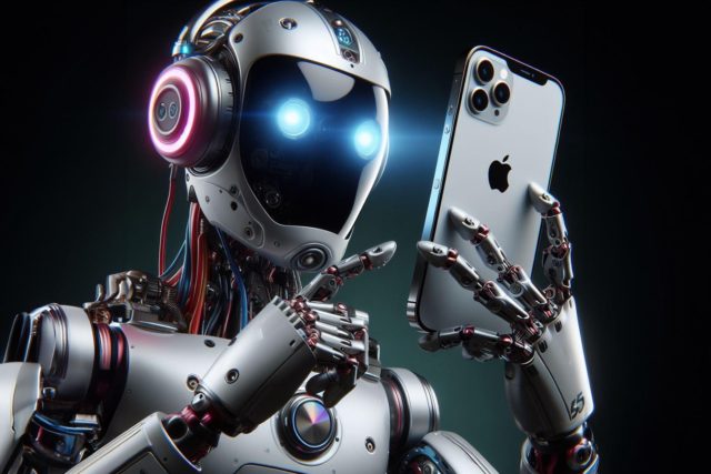 Van iPhoneIslam.com, een moderne robot die de iPhone scant met behulp van kunstmatige intelligentie.