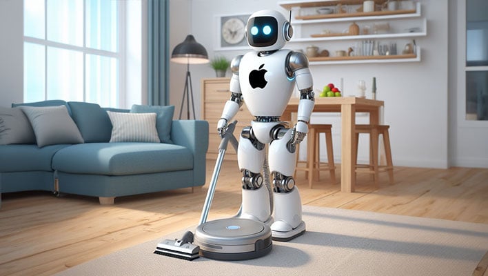 iPhoneIslam.com에서 나와 함께 방에 있는 특수 로봇 청소기 로봇