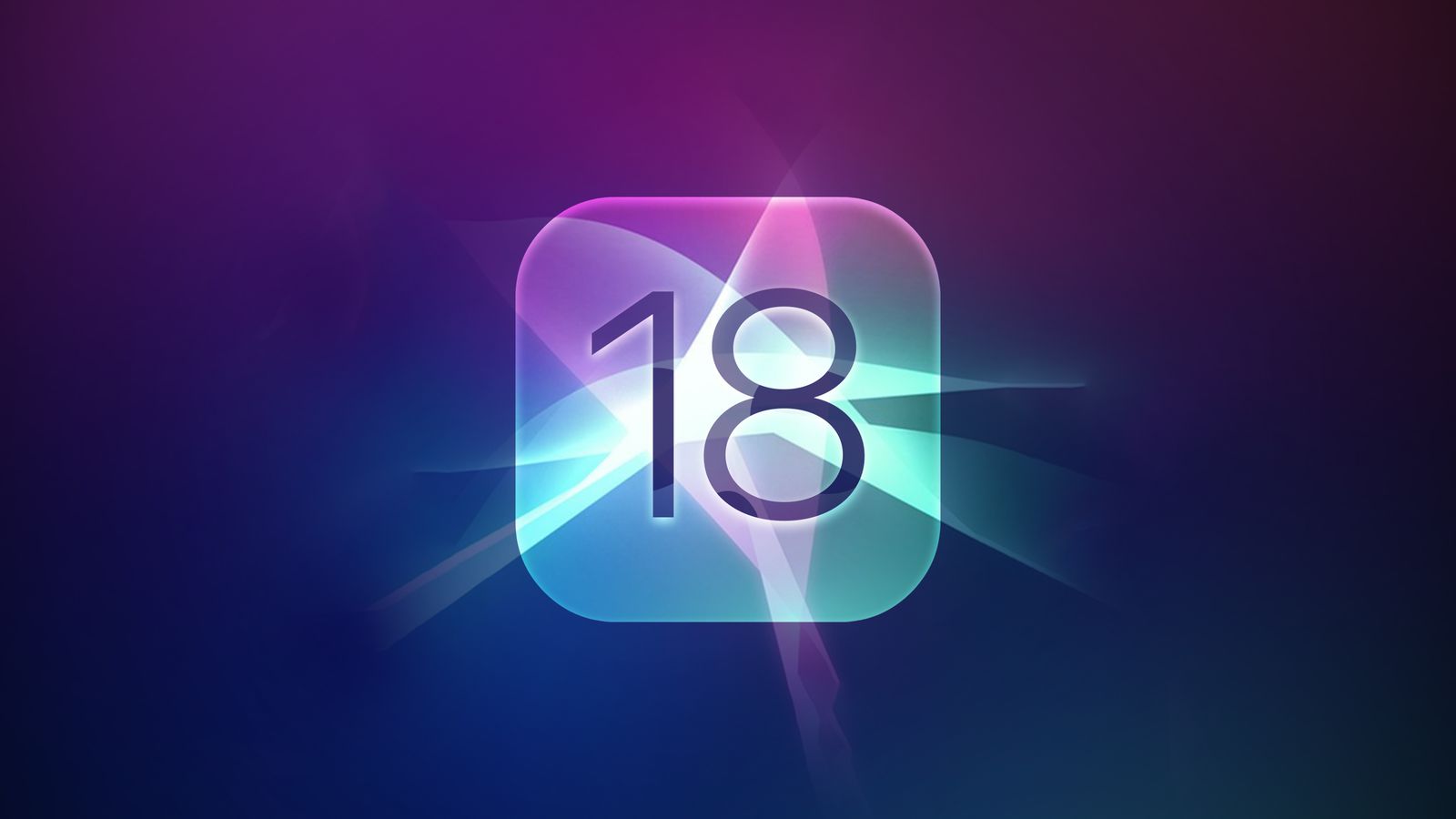 Z iPhoneIslam.com: abstrakcyjna tapeta ze świecącą ikoną aplikacji przedstawiającą liczbę 18, łączącą odcienie fioletu, błękitu i różu z odblaskami świetlnymi w tygodniu od 12 do 18 kwietnia 2023 r.