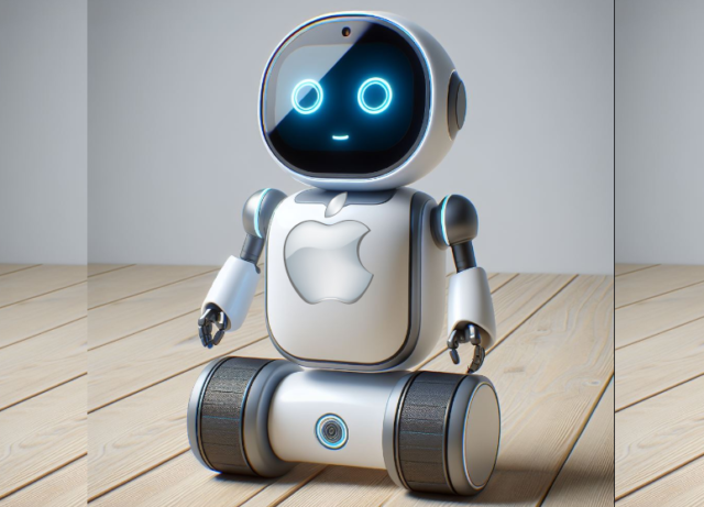 Van iPhoneIslam.com, robotachtig en vriendelijk ogend met een klein Apple-logo en een knopbasis