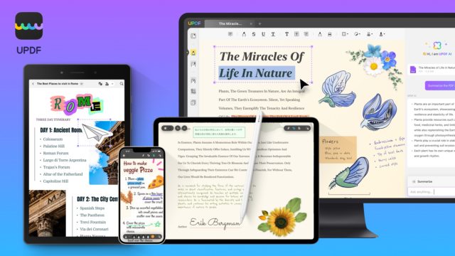 از iPhoneIslam.com، دستگاه‌های دیجیتال رسانه‌های مختلفی را نمایش می‌دهند: یک وبلاگ سفر، یک آموزش تصویرسازی گل، یک مقاله تاریخی درباره رم، و یک کتاب الکترونیکی طبیعت مبتنی بر هوش مصنوعی.