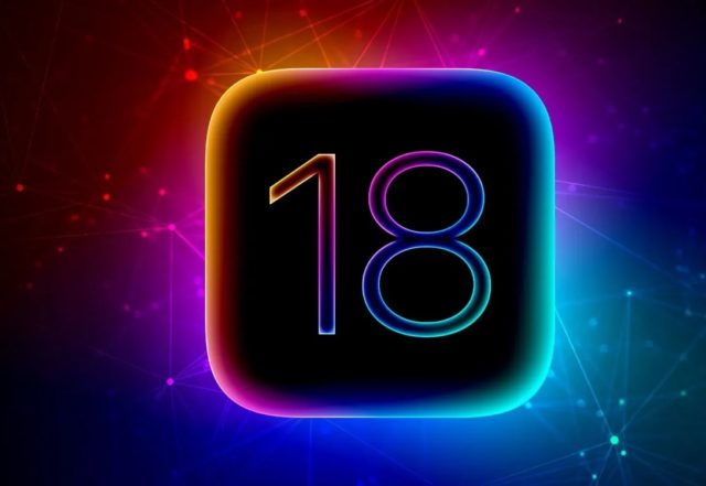 Da iPhoneIslam.com, il neon numero "18" su uno sfondo luminoso e multicolore con motivi luminosi e sfumature ispirati all'elegante design di iOS 18 è dotato di intelligenza artificiale.