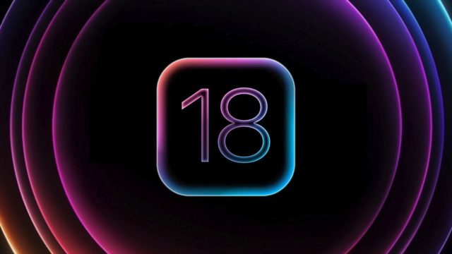 من iPhoneIslam.com، شعار يعرض الرقم 18 بتصميم متدرج نيون حديث على خلفية سوداء، محاط بحلقات متحدة المركز ذات ألوان باهتة. مثالية للعرض في WWDC 2024 أو أي حدث آخر يركز على التكنولوجيا مثل مؤتمر المطورين العالمي.