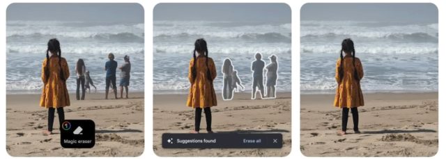 من iPhoneIslam.com، يعرض تسلسل تحرير الصور، الذي يذكرنا بالعرض التوضيحي في WWDC 2024، أداة لإزالة الأشخاص في الخلفية من الصورة. في البداية، يقف عدة أشخاص على الشاطئ. وفي الصورة النهائية لم يتبق سوى الفتاة التي في المقدمة.