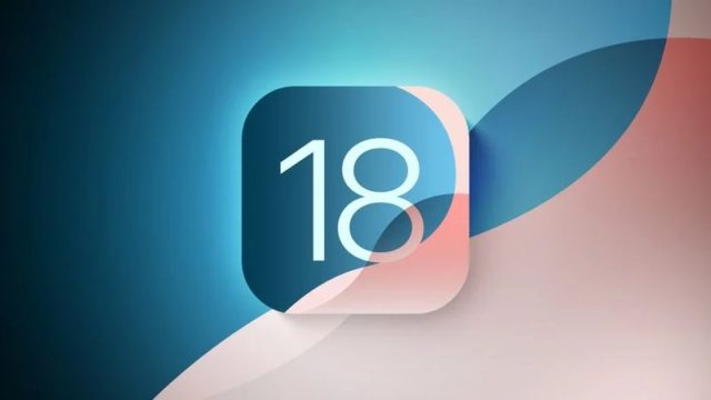 من iPhoneIslam.com، أيقونة زرقاء بها الرقم 18 على خلفية مجردة باللونين الأزرق والوردي، تشير إلى الميزات المخفية في iOS 18.