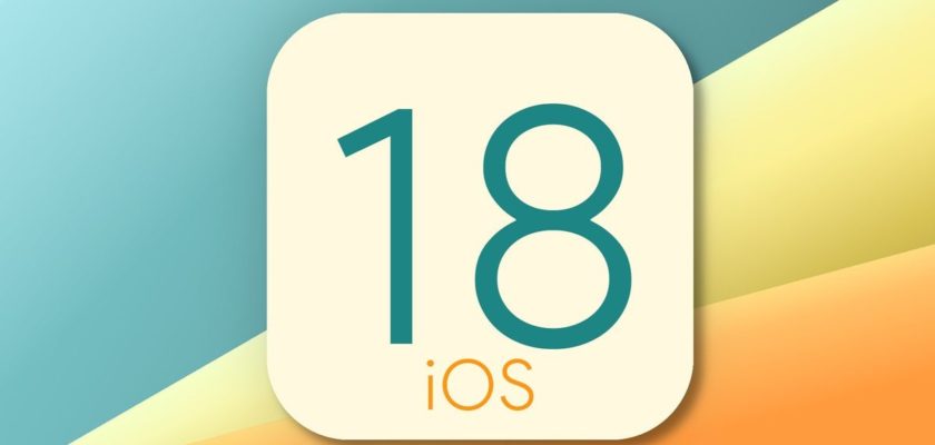 Da iPhoneIslam.com, il numero "18" è stilizzato in blu con la parola "iOS" in arancione sotto di esso su un quadrato rotondo color crema. Lo sfondo presenta una sfumatura di verde acqua, giallo e arancione, che mette in mostra l'eleganza di iOS 18 di Apple con funzionalità nascoste.