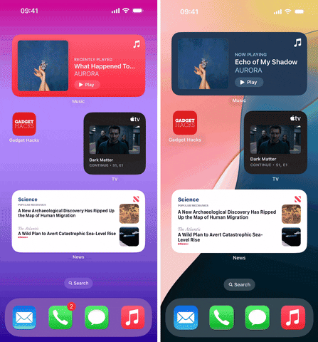 From iPhoneIslam.com, the updated smartphone displays highlight home screen features with a music player, video player and news widget. Featured apps include summaries of music, TV, and science news. The time shown is 9:41 AM, and shows the latest iOS 18 update improvements.