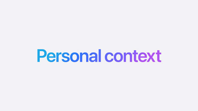 من iPhoneIslam.com، نص يقرأ "السياق الشخصي" باللون الأزرق المتدرج إلى اللون الأرجواني على خلفية رمادية فاتحة.