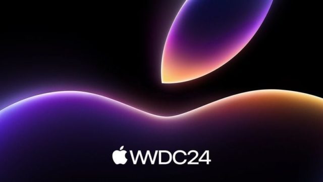 من iPhoneIslam.com، صورة مجردة بخلفية متدرجة ملونة وشعار Apple والنص "WWDC24"، تعرض آخر الأخبار من مايو.