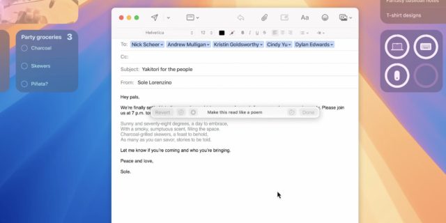 Van iPhoneIslam.com, een screenshot van een e-mail van Sole Lorenzo met de titel ‘Yakitori for the People’. De e-mail nodigt collega's uit om samen te komen in Dolores Park en moedigt hen aan om vrienden mee te nemen en van de dag te genieten. Mis bovendien geen bespreking van de nieuwste iOS 18-functies en Apple Intelligence.