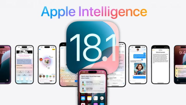 From iPhoneIslam.com, a promotional image showing the features of iOS 18.1, with a large "18.1" icon in the middle, several iPhones displaying various app interfaces and functions on a white background, highlighting Apple's latest technology.