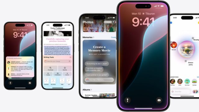 Dari iPhoneIslam.com, empat smartphone menampilkan layar berbeda dengan aplikasi dan fitur berbeda, termasuk jam, notifikasi, galeri foto, dan pembuat film memori. Rumor baru menyebutkan penyertaan kamera zoom optik pada model iPhone 16 Pro terbaru.