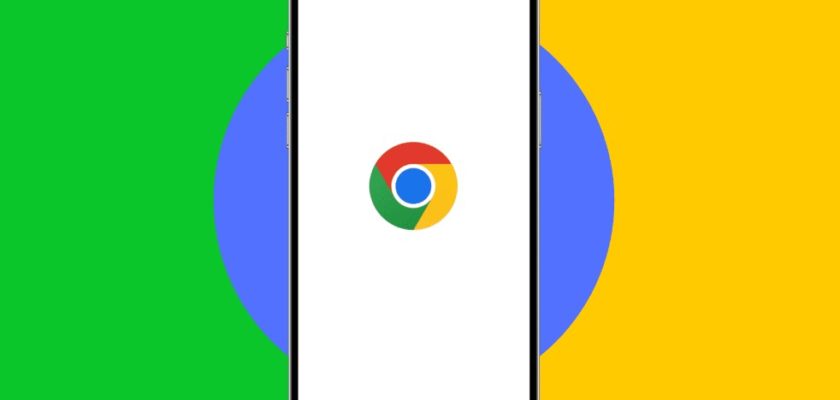 Von iPhoneIslam.com Das Smartphone mit dem Google Chrome-Logo auf dem Bildschirm vor einem grünen, blauen und gelben Hintergrund bietet einen Einblick in die elegante Designästhetik von Google.