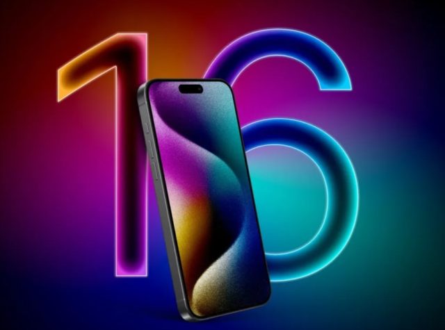 From iPhoneIslam.com, A modern iPhone 16 is displayed with a color display in front of a vibrant gradient background featuring the large number “16” in neon lights.