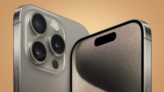 From iPhoneIslam.com, a close-up of the front and back of the iPhone 16 with a metallic finish, featuring a triple-lens rear camera and a pill-shaped cutout display for the front camera, showing off Apple's innovative design.