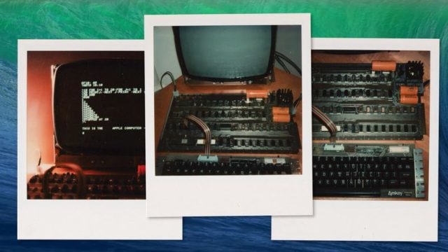 Drei Polaroidbilder von iPhoneIslam.com zeigen Nahaufnahmen eines frühen Apple-Computers und zeigen seine internen Komponenten, die Tastatur und den Bildschirm mit Text und Grafiken. Diese nostalgischen Schnappschüsse könnten durchaus Teil der Randnachrichten der Woche vom 26. Juli sein.