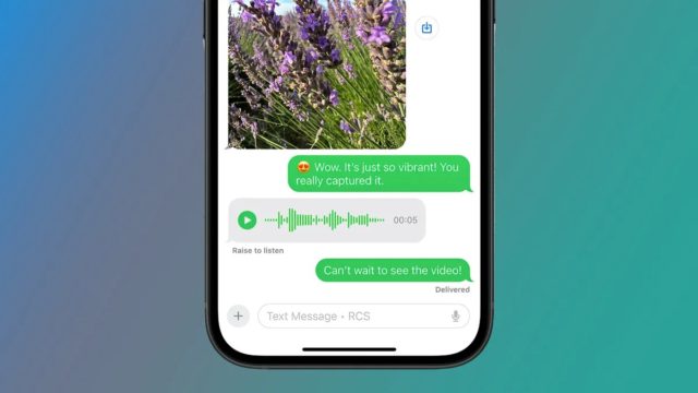 iPhoneIslam.com'da, iOS 18 akıllı telefon, canlı çiçek görsellerinin sesli mesajla birlikte paylaşılabileceği bir mesajlaşma uygulaması sunuyor. Bir metin, gelecek videoyla ilgili heyecanı ifade ediyor. Kusursuz deneyim, hem iPhone hem de Android cihazlardaki uyumluluğu vurgular.