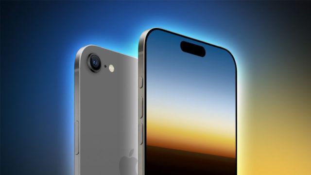 Sur iPhoneIslam.com, deux smartphones iPhone 17 sont présentés, l'un révélant la vue arrière avec l'appareil photo distinctif et le logo Apple, et l'autre présentant un écran avant vibrant qui brille sur un fond dégradé de bleu et de jaune.