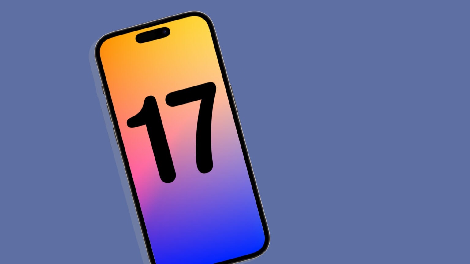 من iPhoneIslam.com، يظهر هاتف آي-فون 17 الذكي على خلفية زرقاء، ويعرض الرقم 17 على شاشته المتدرجة الأنيقة.