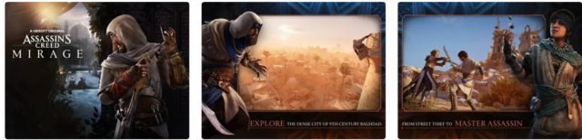 من iPhoneIslam.com، تعرض ثلاث صور ترويجية من لعبة Assassin's Creed Mirage عالم الألعاب المعقد، وتتميز بشخصيات ومشاهد آسرة. انغمس في مغامرة استكشاف بغداد والارتقاء لتصبح قاتلًا محترفًا.