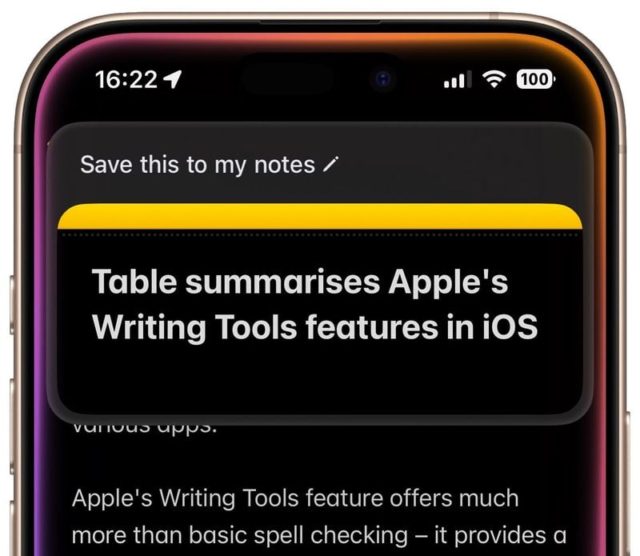 من iPhoneIslam.com، يكشف تقريب شاشة الهاتف الذكي عن ملاحظة بعنوان "جدول يلخص ميزات أدوات الكتابة من Apple في iOS 18.2" مع عرض الوقت في الزاوية اليسرى العليا، مما يسلط الضوء على التكامل مع الأدوات المتقدمة.