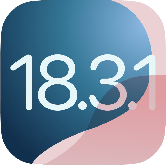 من iPhoneIslam.com، الشعار بالأرقام 18.3.1 باللون الأبيض على خلفية مجردة باللونين الأزرق والوردي، يذكرنا بـApple TV تحديث لنظام iPadOS 18.3.