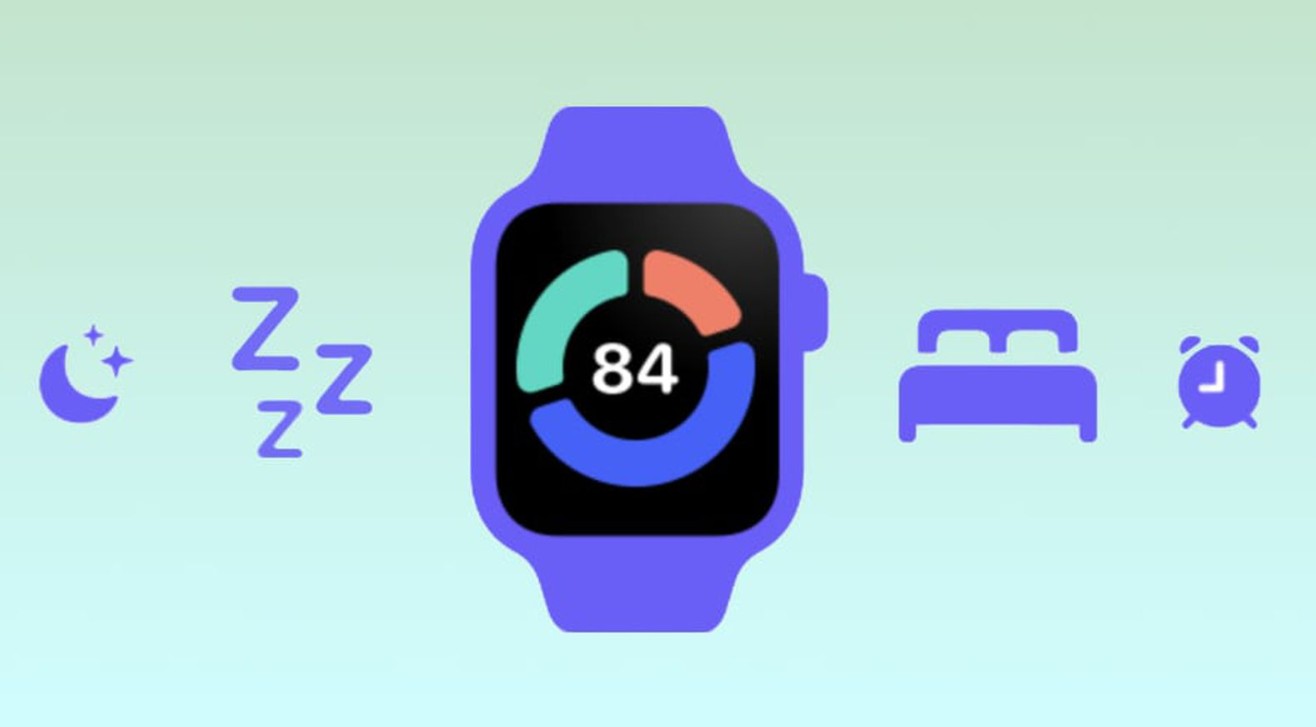 来自 iPhoneIslam.com 的 Apple Watch Series 11 插图显示数字 84，带有月亮、“Z”、床和闹钟图标，代表高级睡眠跟踪和睡眠质量监测。