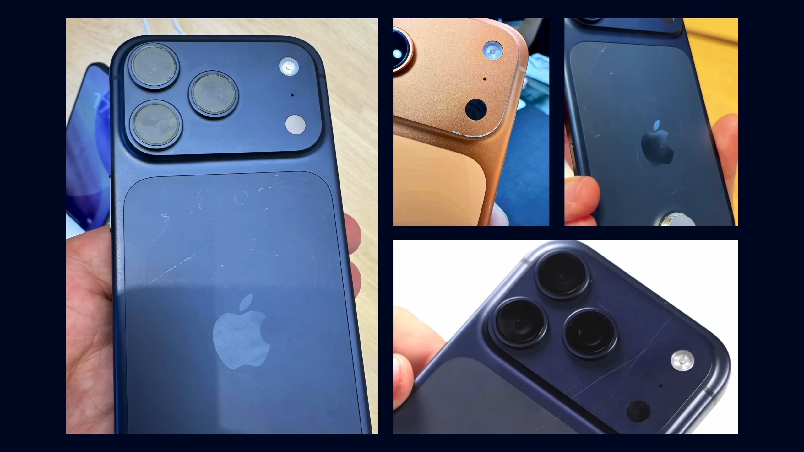 من موقع فون إسلام: تُظهر مجموعة من الصور المقربة ظهر ووحدات الكاميرا في العديد من هواتف Apple iPhone، مما يلفت الانتباه إلى خدش الآي فون والتآكل الواضح على أسطحها.