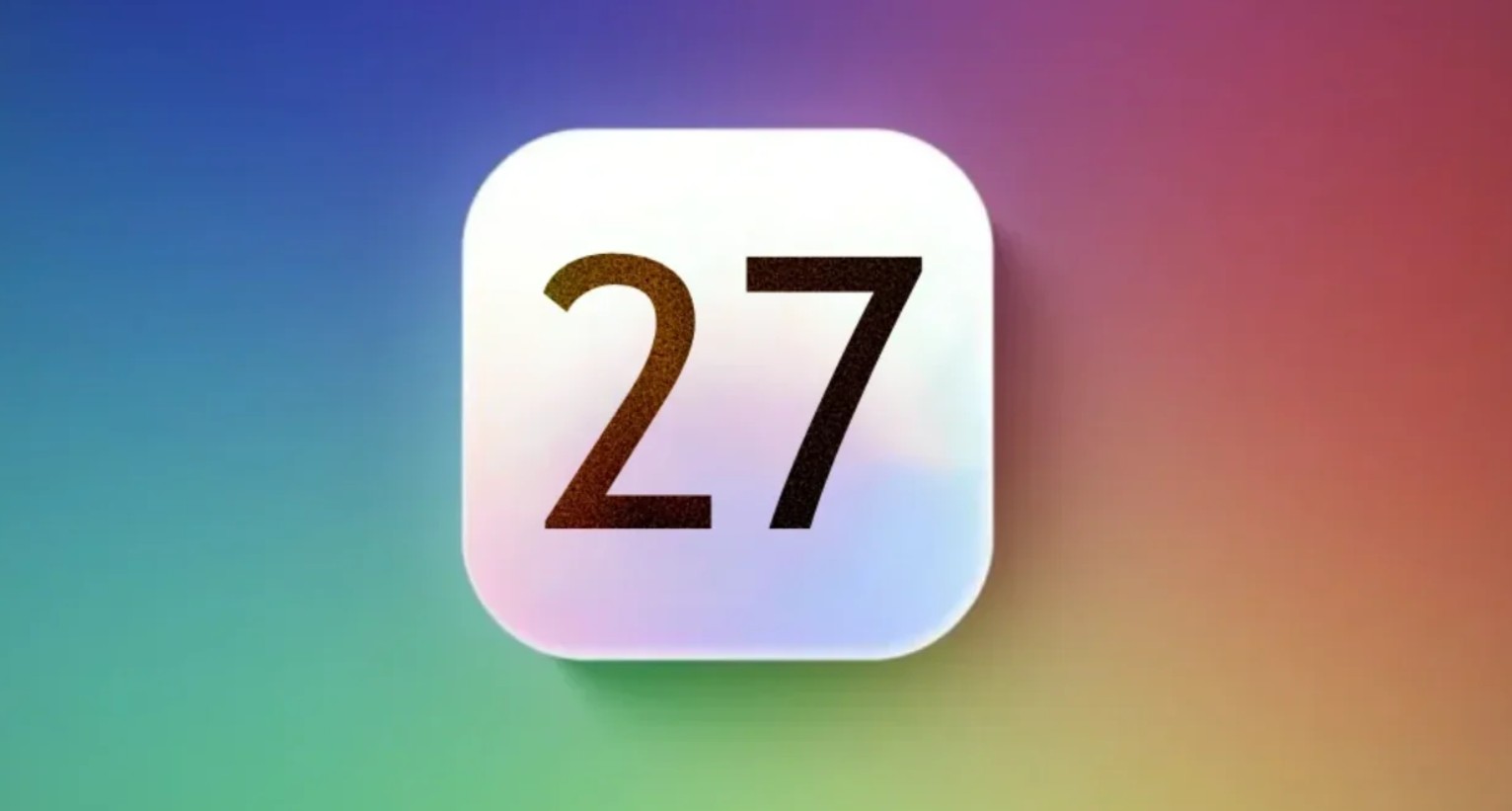 من موقع فون إسلام: أيقونة مربعة مستديرة بيضاء مع الرقم 27 بخط أسود عريض، على خلفية متدرجة من تدرجات الأزرق والأرجواني والبرتقالي - تعكس الجودة والأداء في نظام التشغيل iOS 27.