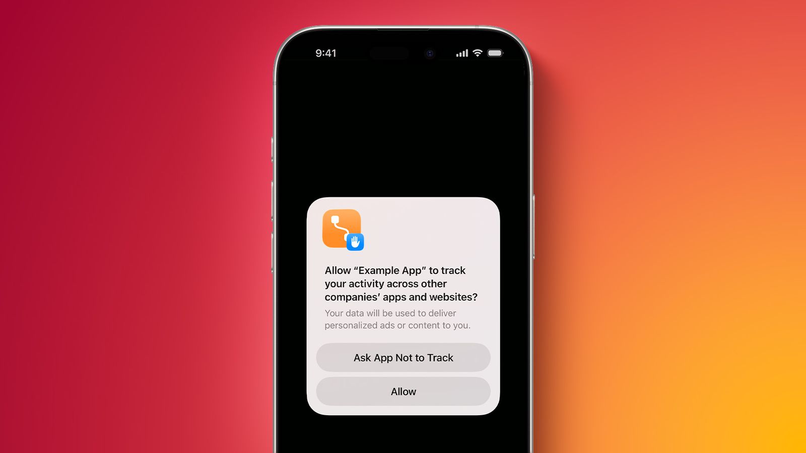 من موقع فون إسلام: شاشة آيفون تعرض نافذة منبثقة تطلب الإذن بتتبع النشاط عبر التطبيقات والمواقع الإلكترونية, مع خيارات للسماح أو عدم السماح بالتتبع - مثالية لأخبار التقنية أو الملخص الأسبوعي لمحبي أخبار تكنولوجيا المعلومات.