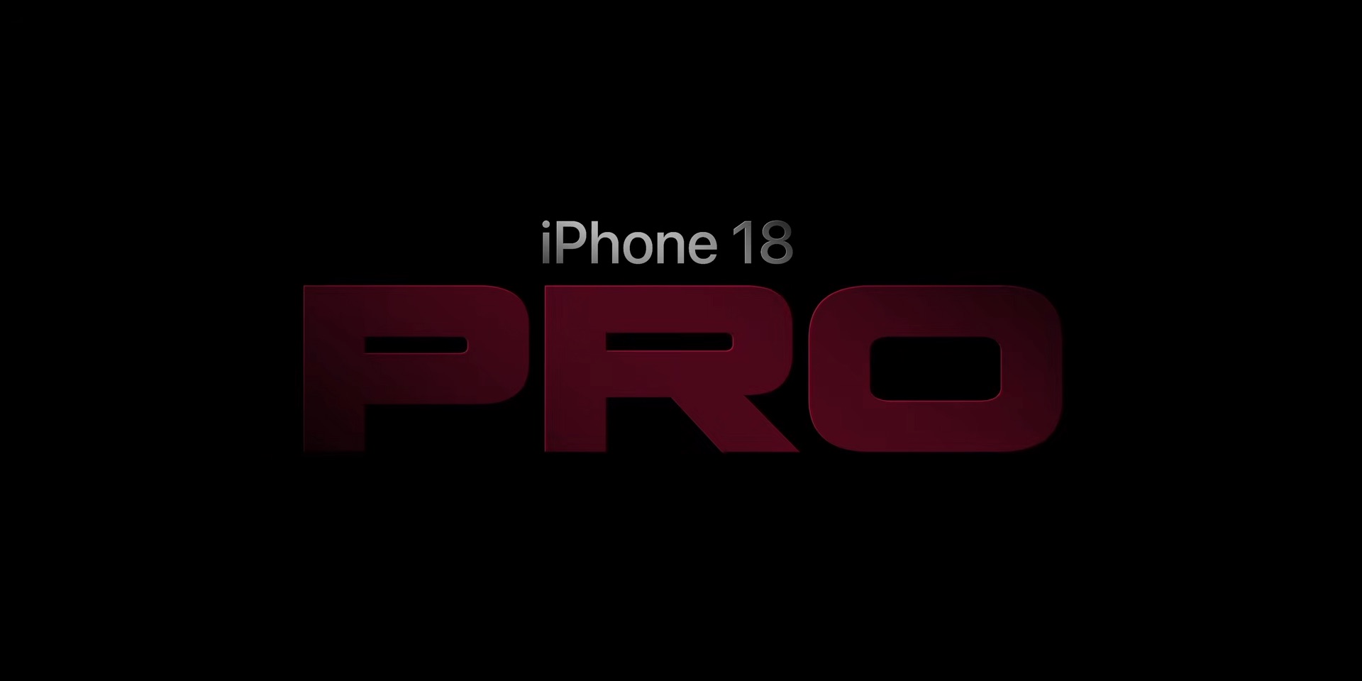 من موقع فون إسلام: خلفية سوداء مع نص "آيفون 18" باللون الرمادي فوق أحرف كبيرة كستنائية عريضة مكتوبة "PRO"، مما يجسد تصميم تصميم آيفون 18 برو الأنيق ويلمح إلى المتوقع من ميزات آيفون 18 برو.