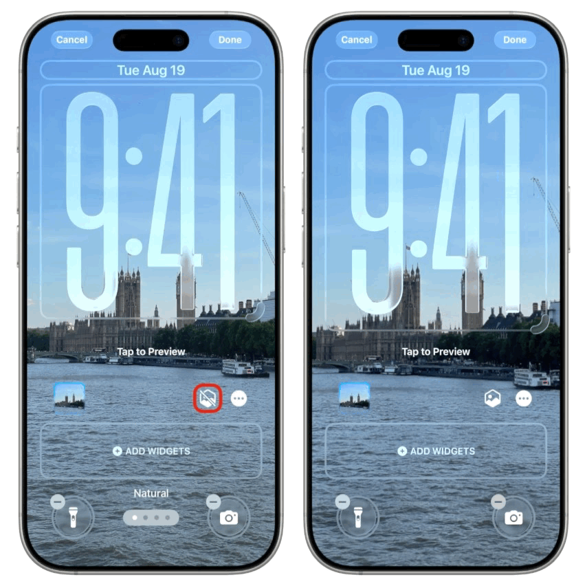 تعيين خلفية ثلاثية الأبعاد على شاشة القفل