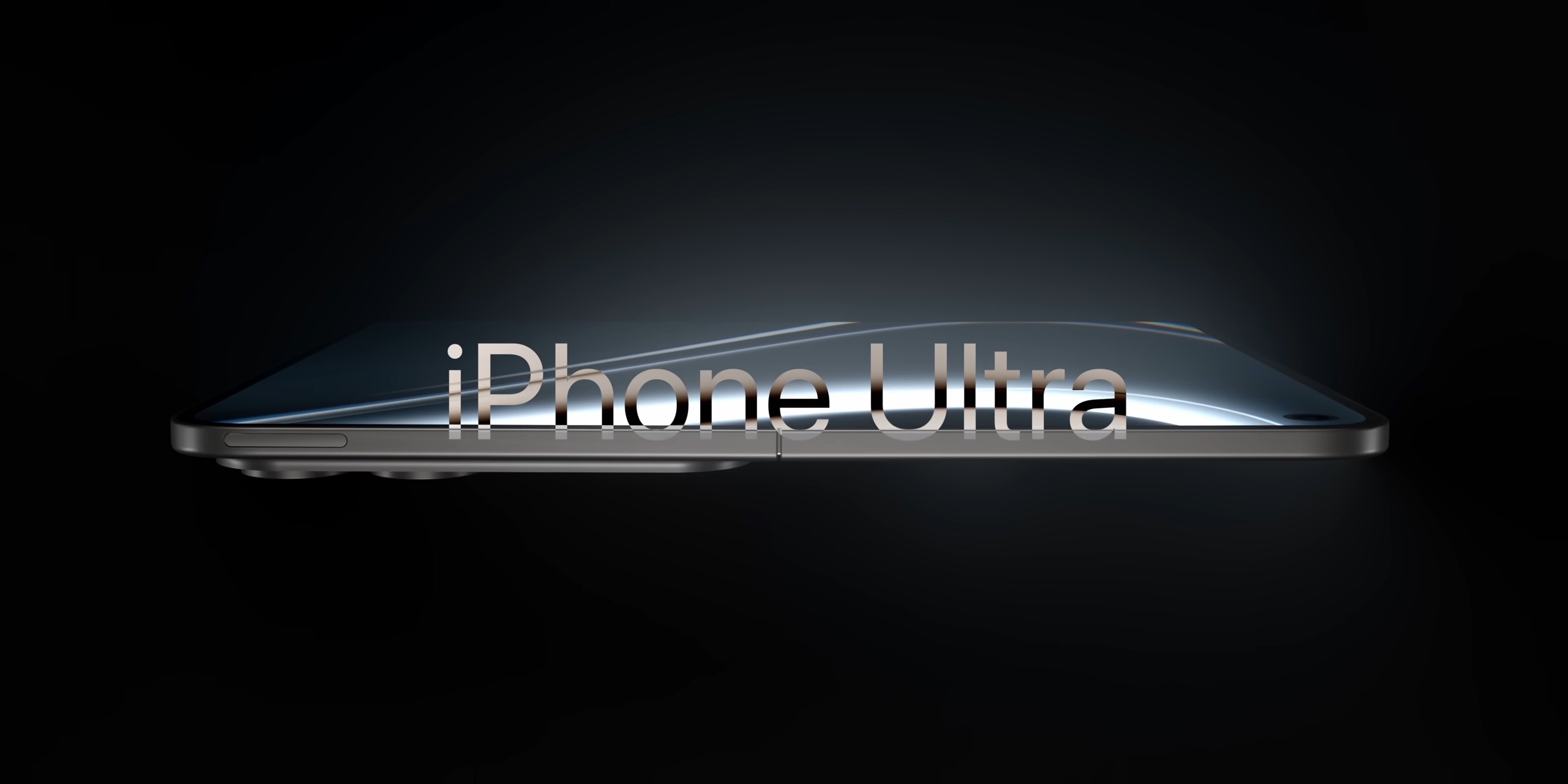من موقع فون إسلام: منظر جانبي لهاتف ذكي مع النص "آي-فون-ألترا" متراكب فوق الصورة على خلفية داكنة.