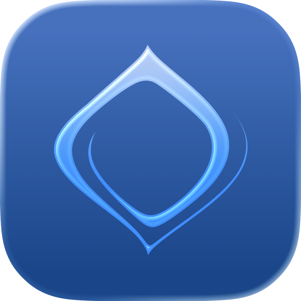 من موقع فون إسلام: أيقونة مربعة مستديرة زرقاء اللون ذات شكل ماسي متوهج ومنمق في المنتصف، مثالية لـ أدوات ذكية مثل فونجرام.