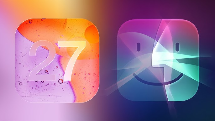 من موقع فون إسلام: رسم ملون يضم مربعًا برتقاليًا ورديًا مع الرقم 27، ملمحًا إلى الرقم 27، ومربعًا أرجوانيًا أزرق مع وجه منمق، وكلاهما مبرز بتأثيرات ضوئية وملمس مجردة.