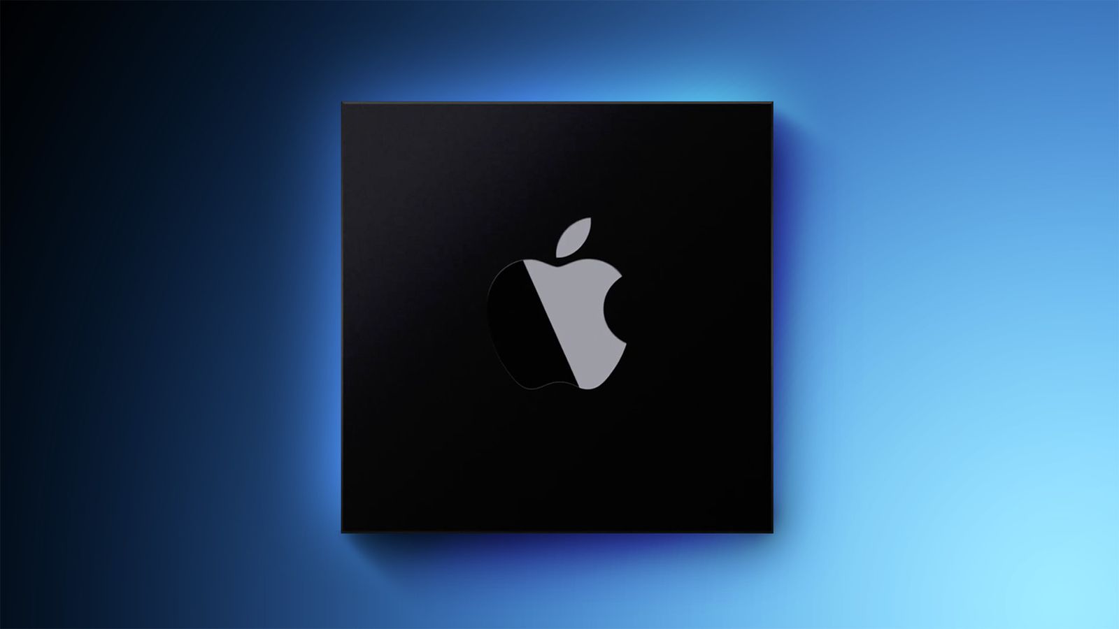 من موقع فون إسلام: صندوق أسود مستطيل الشكل مع شعار Apple فضي عاكس يتوسطه شعار Apple في الواجهة الأمامية على خلفية زرقاء متدرجة، يجسد جوهر أخبار هامش الأسبوع.