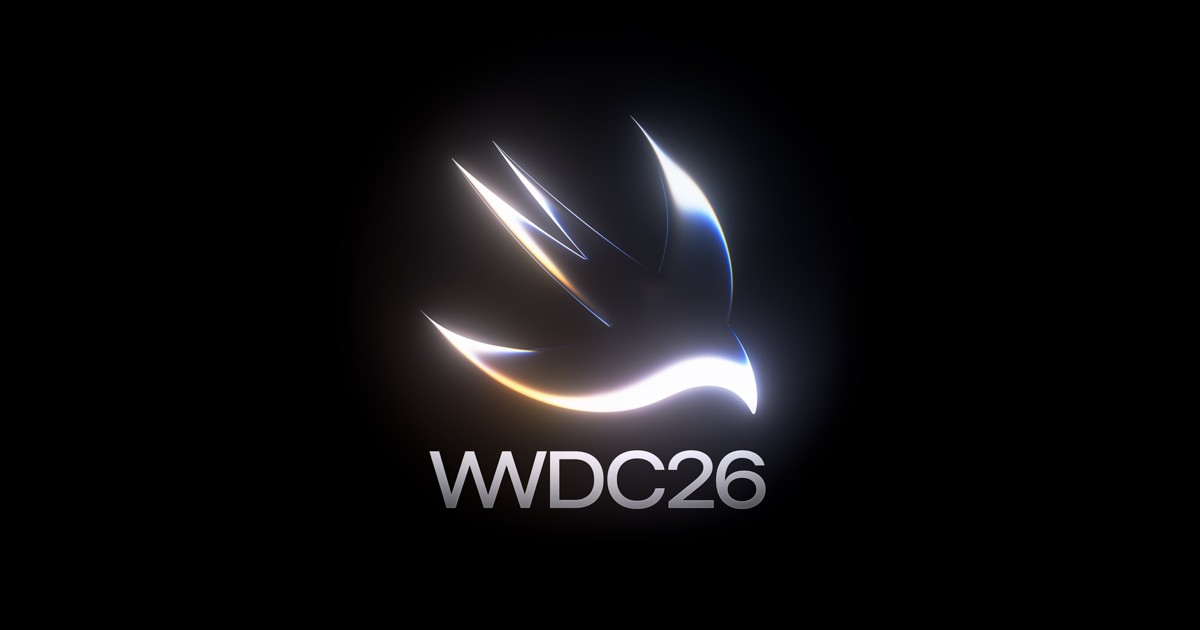من موقع فون إسلام: شعار متوهج على شكل طائر فوق النص "WWDC26" على خلفية سوداء.