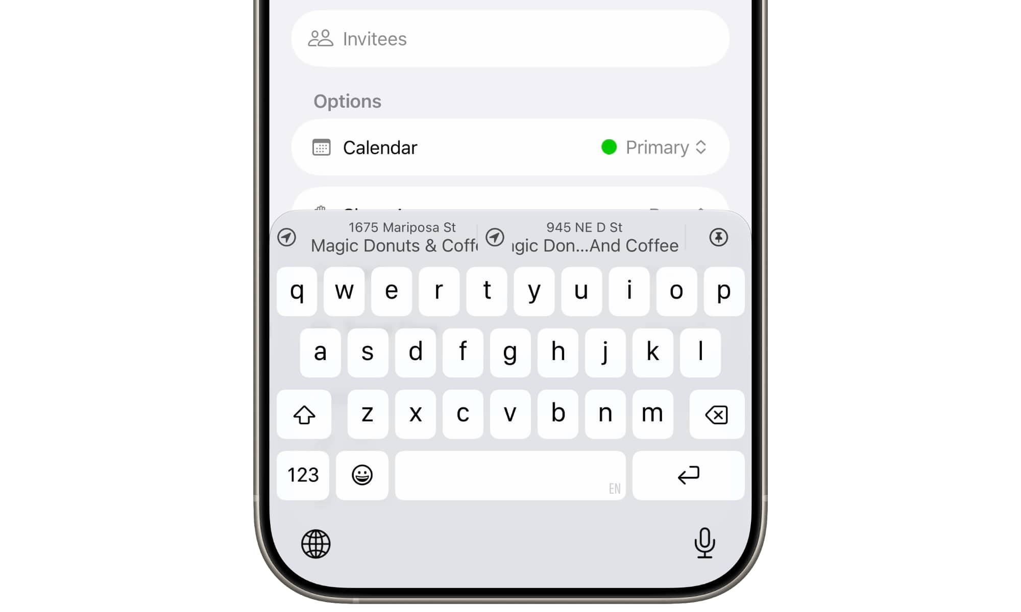 تفاصيل اقتراحات اللغة الطبيعية في تقويم نظام iOS 27
