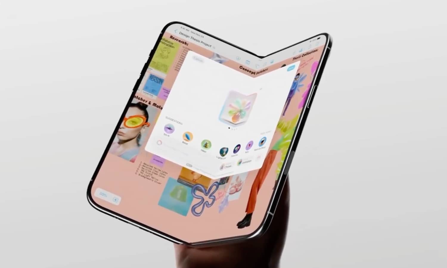 مفهوم هاتف آي-فون Fold القابل للطي