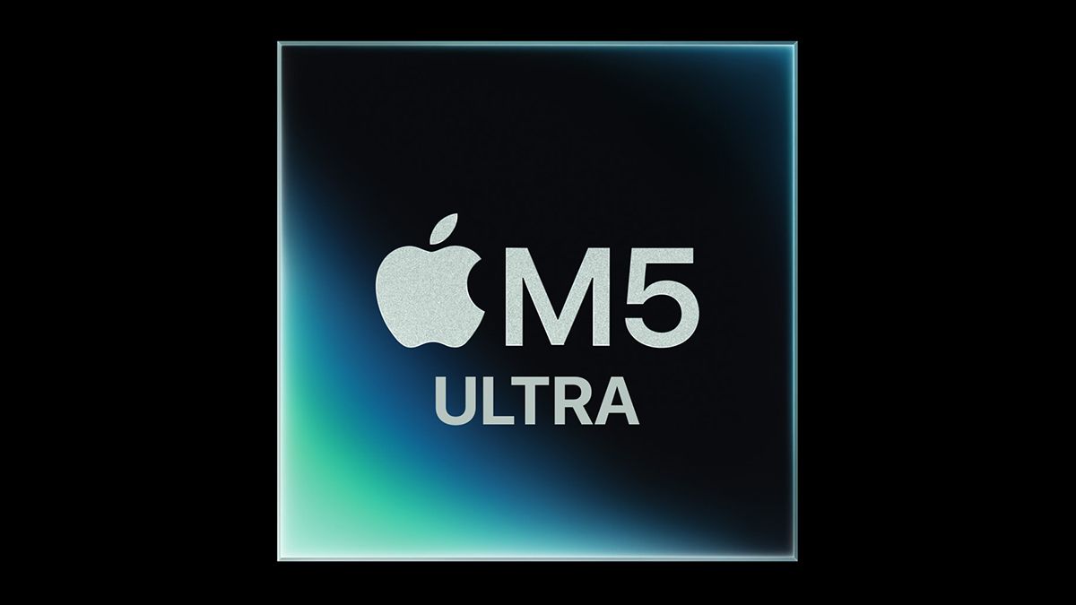 من موقع فون إسلام: شعار آبل مع النص «M5 ULTRA» على خلفية داكنة ذات تدرج لوني، مما يرمز إلى شريحة آبل M5 Ultra المتطورة ويشير إلى ابتكارات مستقبلية مثل معالجات آبل M7.