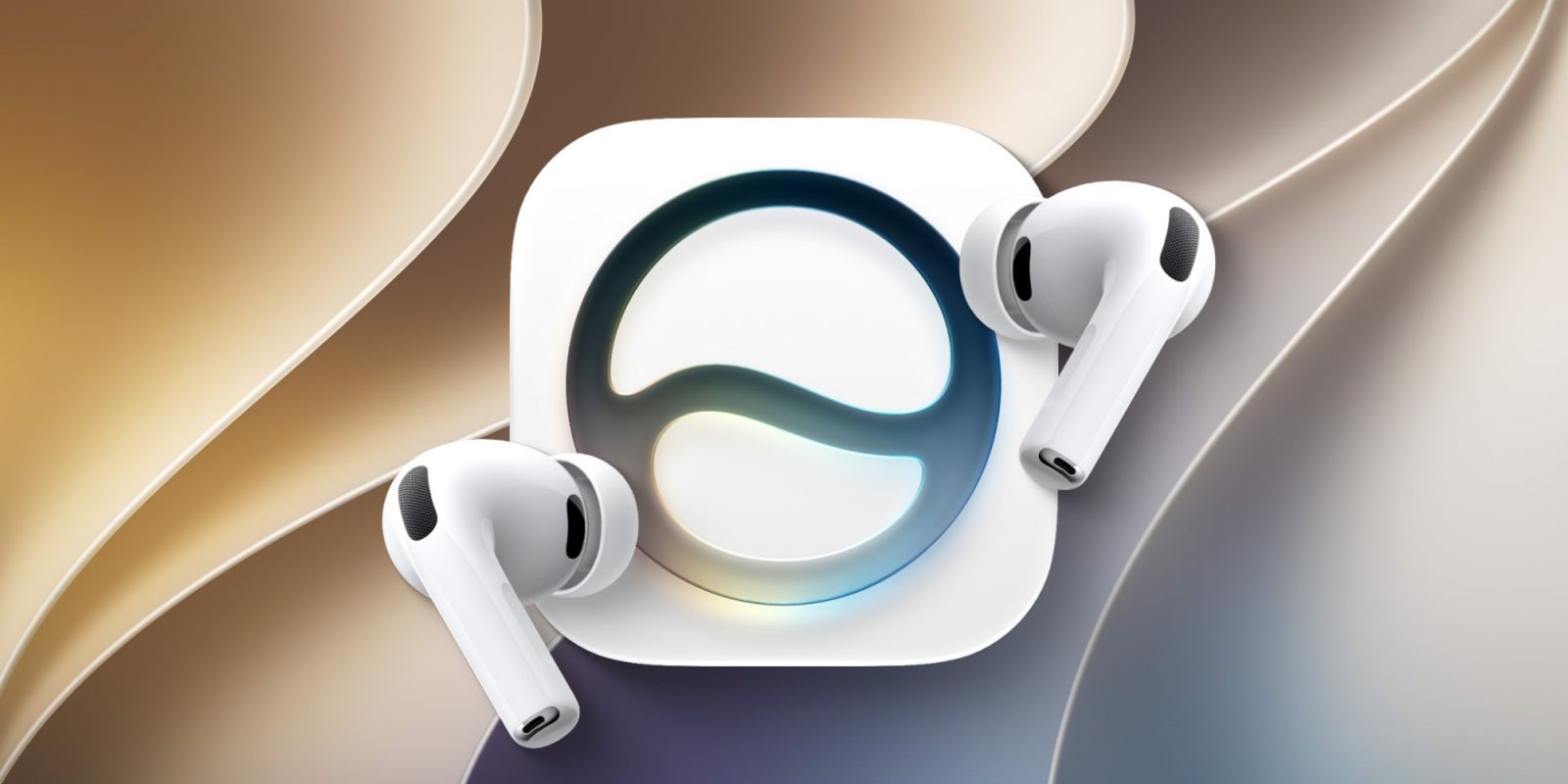 من موقع فون إسلام: تظهر سماعات «Apple AirPods Pro» على جانبي أيقونة تطبيق «Apple Music Classical»، على خلفية تضم درجات لونية ناعمة وممزوجة من البيج والبني — لتسليط الضوء على ميزات AirPods في نظام iOS 27 من أجل تجربة استماع محسّنة.