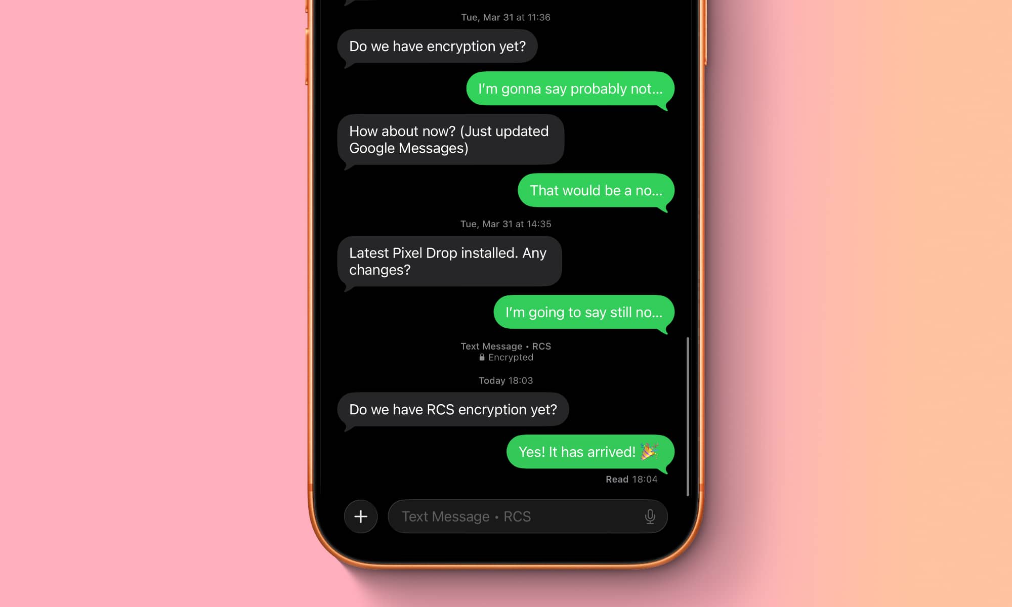 تشفير رسائل RCS على جهاز آي-فون