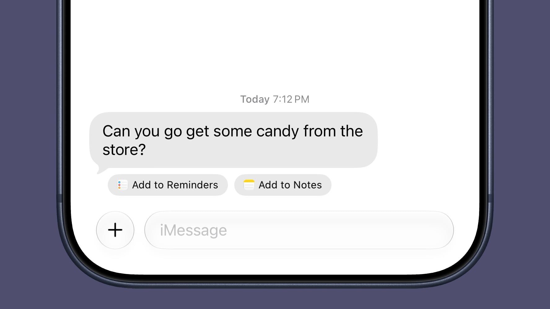 Contextual Suggestions in iOS 27 Messages