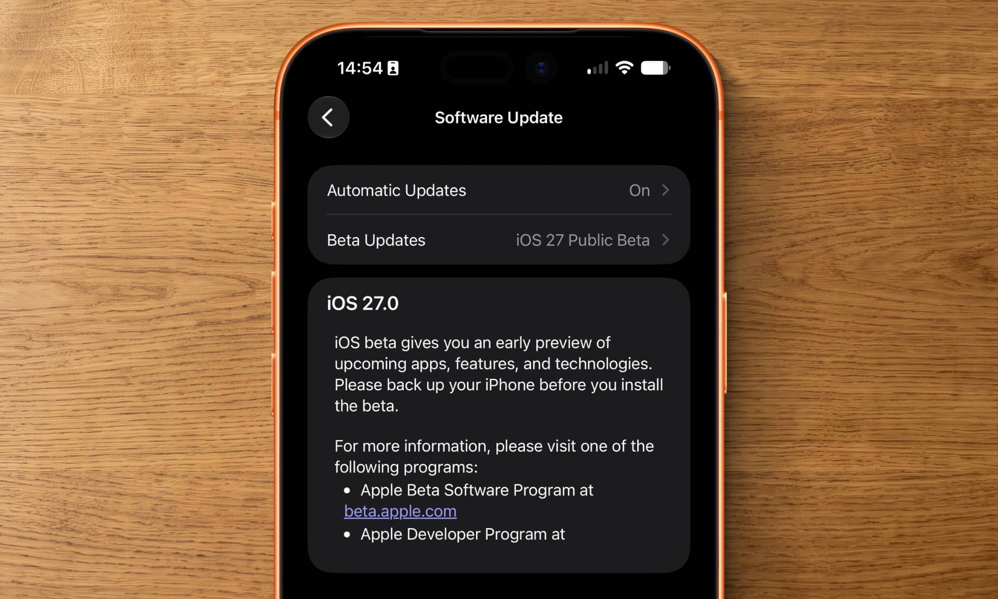 iOS 27 Public Beta update