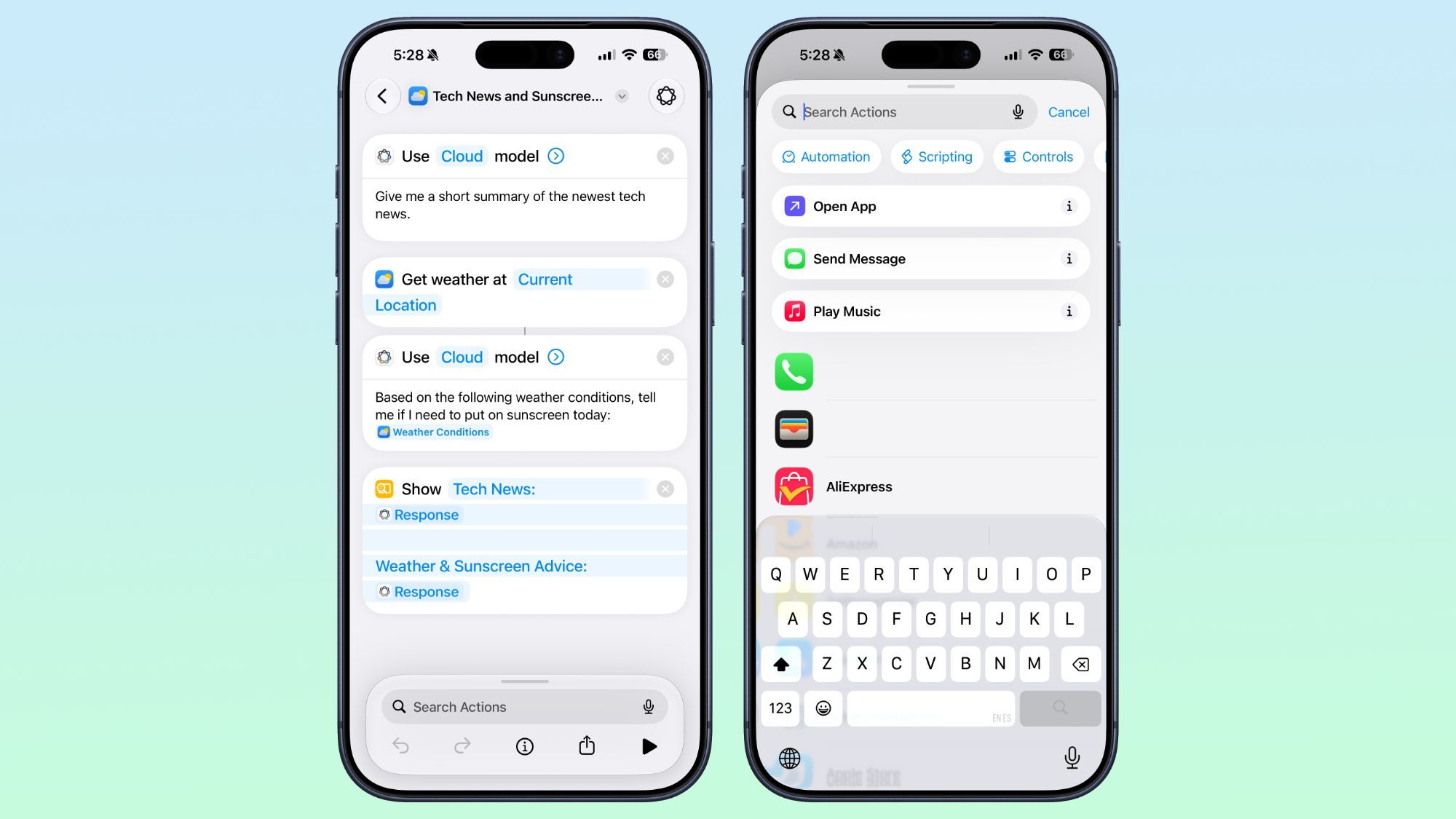 التعديل اليدوي للاختصارات في iOS 27