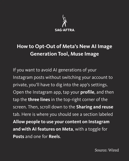 من موقع فون إسلام: رسم توضيحي يشرح كيفية إلغاء الاشتراك في أداة «Muse Image» لتوليد الصور بالذكاء الاصطناعي من ميتا —الذكاء الاصطناعي من ميتا إنستغرام— باستخدام إعدادات إنستغرام، مع توضيح خطوات واضحة لكل من المنشورات ومقاطع «Reels».